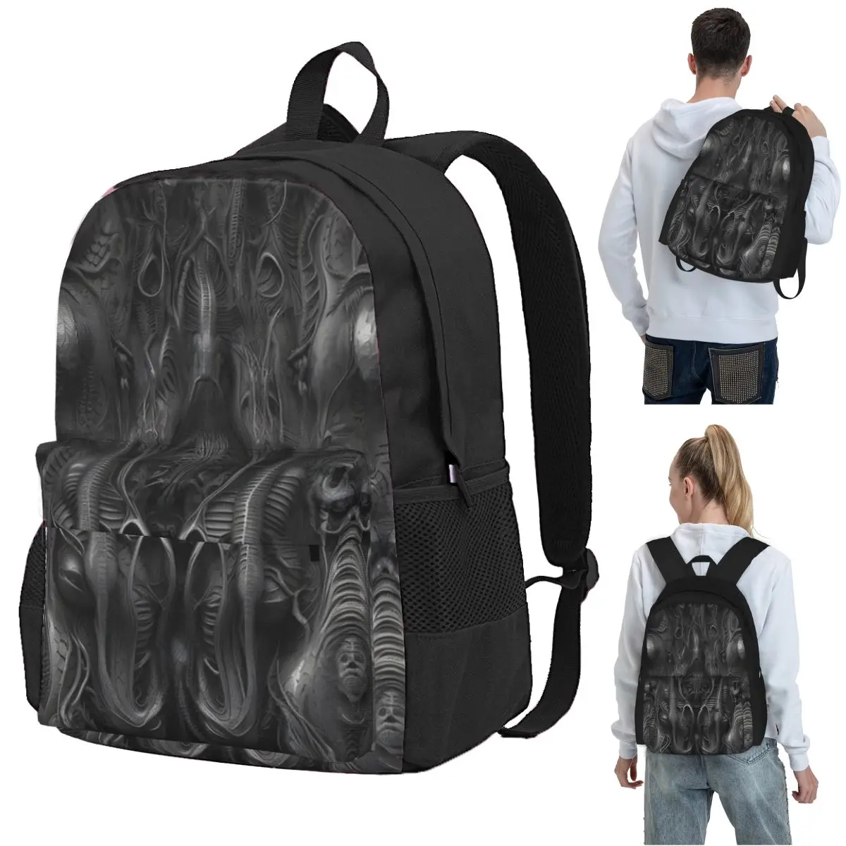 

Creepy Carvings Backpack Student BookBag Children School Bag Computer Shoulder Bags for Boys Girls