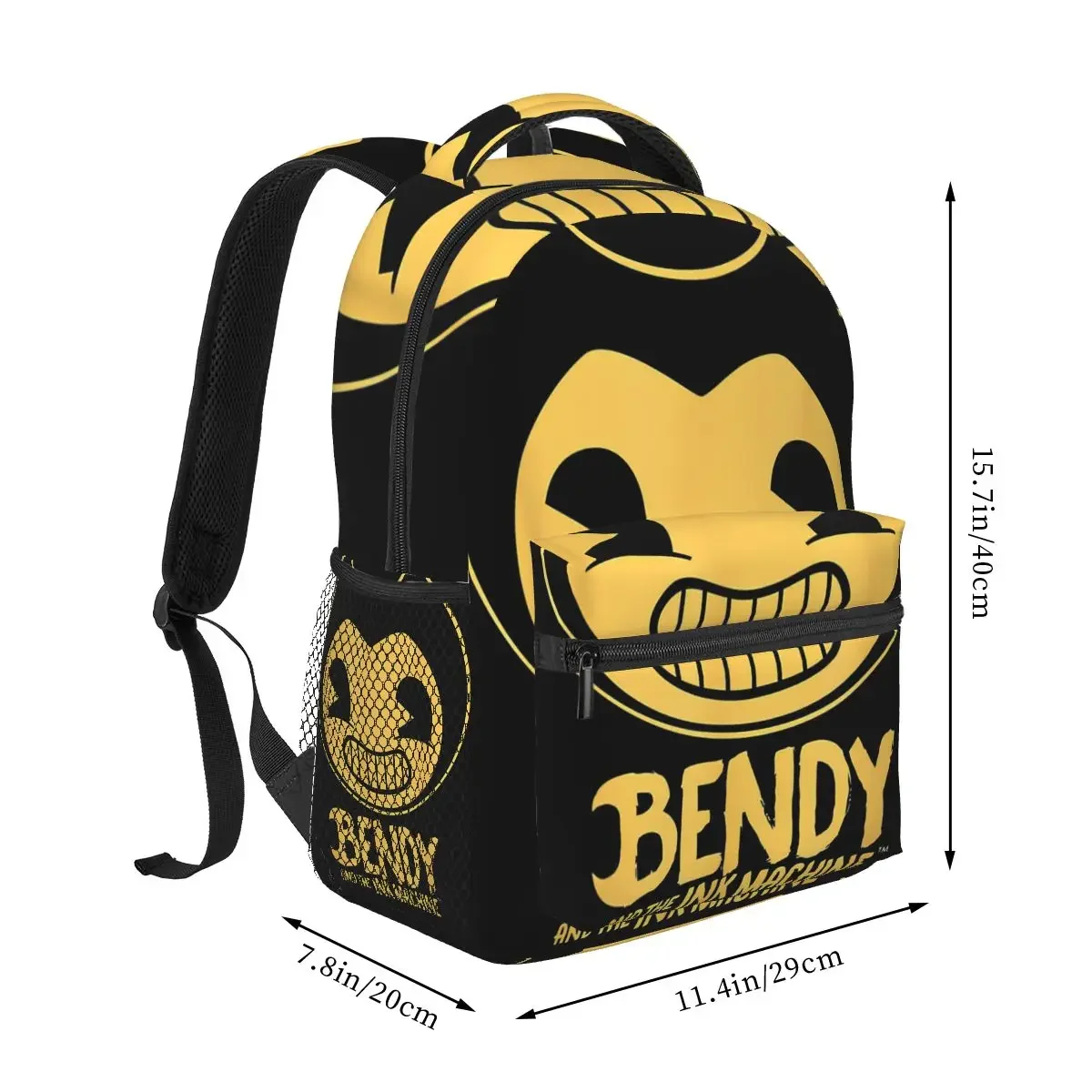 Vintage Bendy-Ink - Bendy In Ghost Stories Backpacks Boys Girls Bookbag Children School Bag Cartoon Travel Rucksack Shoulder Bag