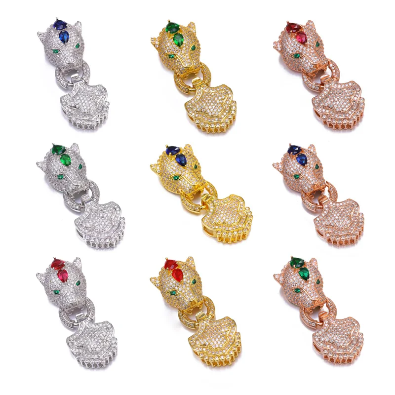 Hot New Jewelry Bijoux Zircon Animal Panther Floating Charms for Bracelets & Necklaces Big Panter Bedels Clasps Jewelry Berloque