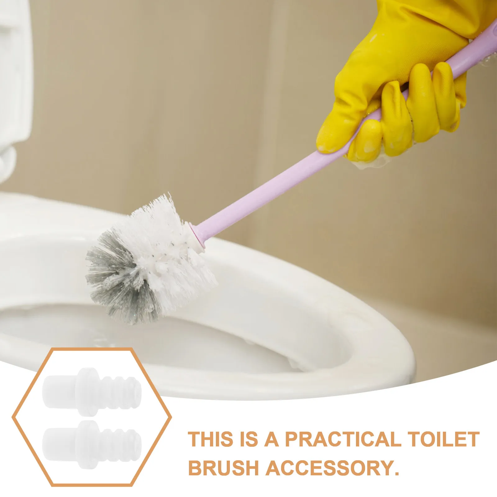 20Pcs Plastic Toilet Brush Handle Joint Spiral Lock Adapter for Brush Head Replacement Secure Fit Ergonomic Cleaning Tool