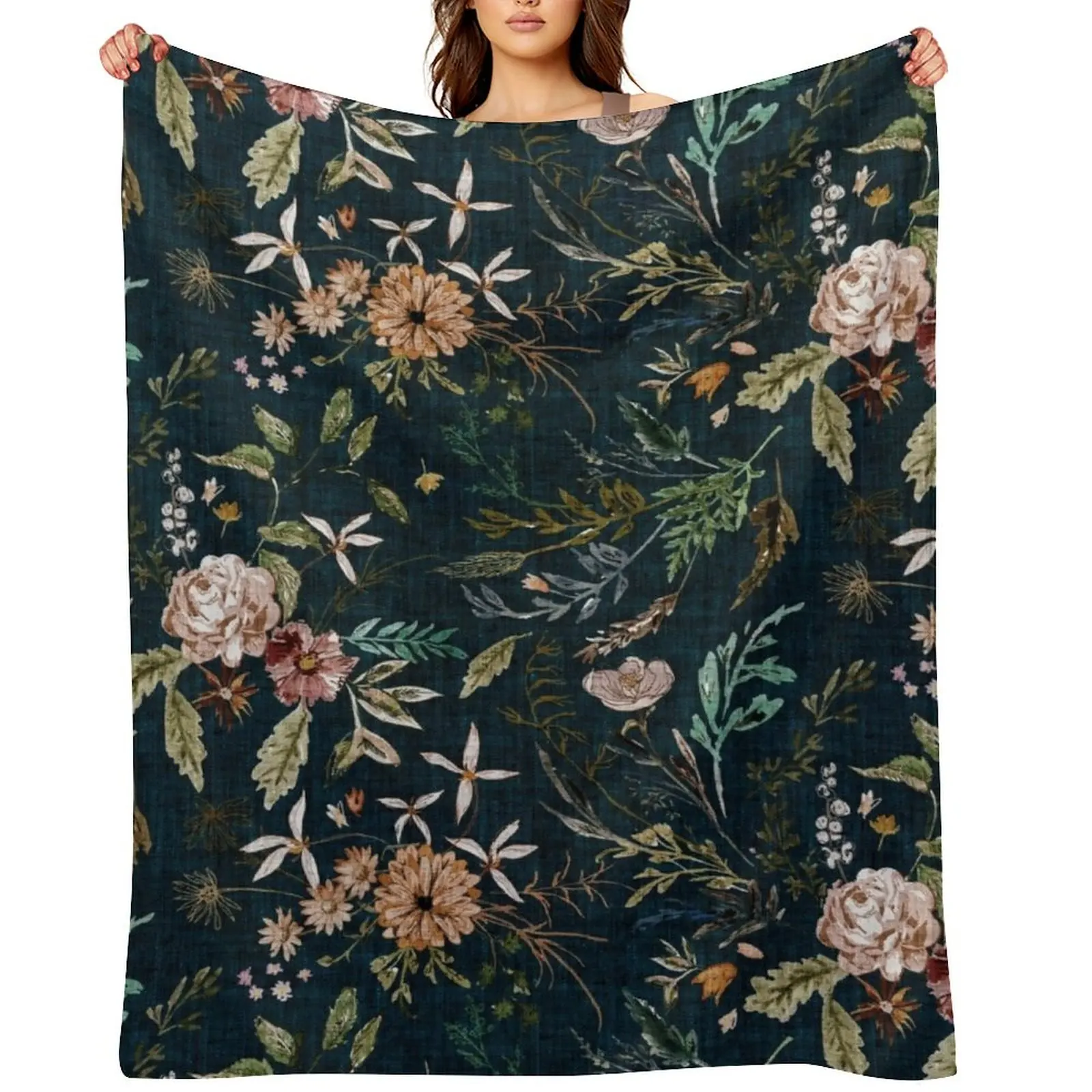 

Delilah (summer/teal) Throw Blanket Summer Decoratives Bed covers Blankets