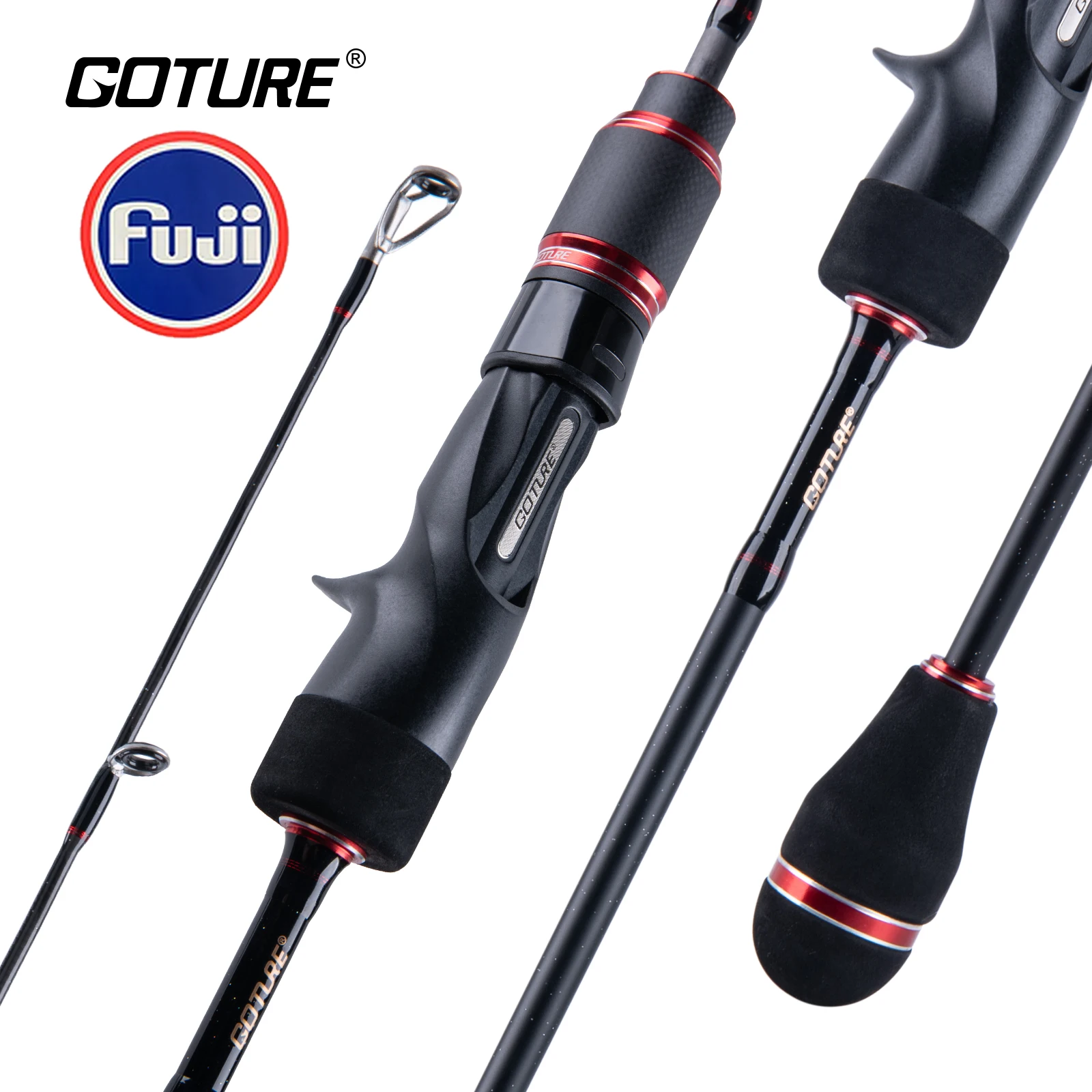 goture fibra de carbono girando hastes de fundicao anel de guia vara de pesca de jigging lento pollux fuji pesca do barco do mar ml m mh poder 30t 01