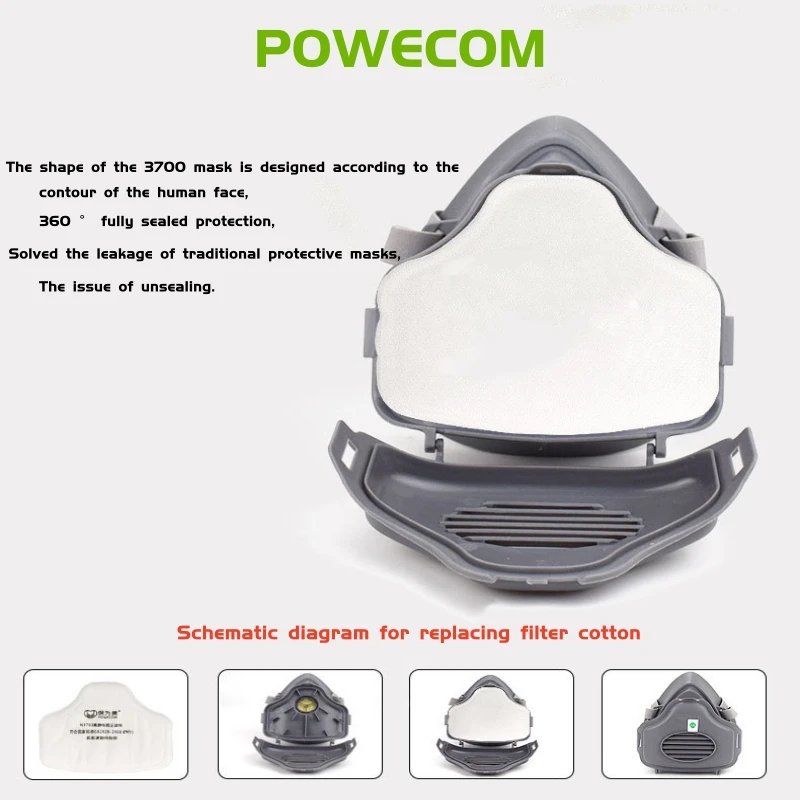 Dust Mask 3700 Industrial Dust Cement Workshop Polishing Decoration Painting Dust Mask