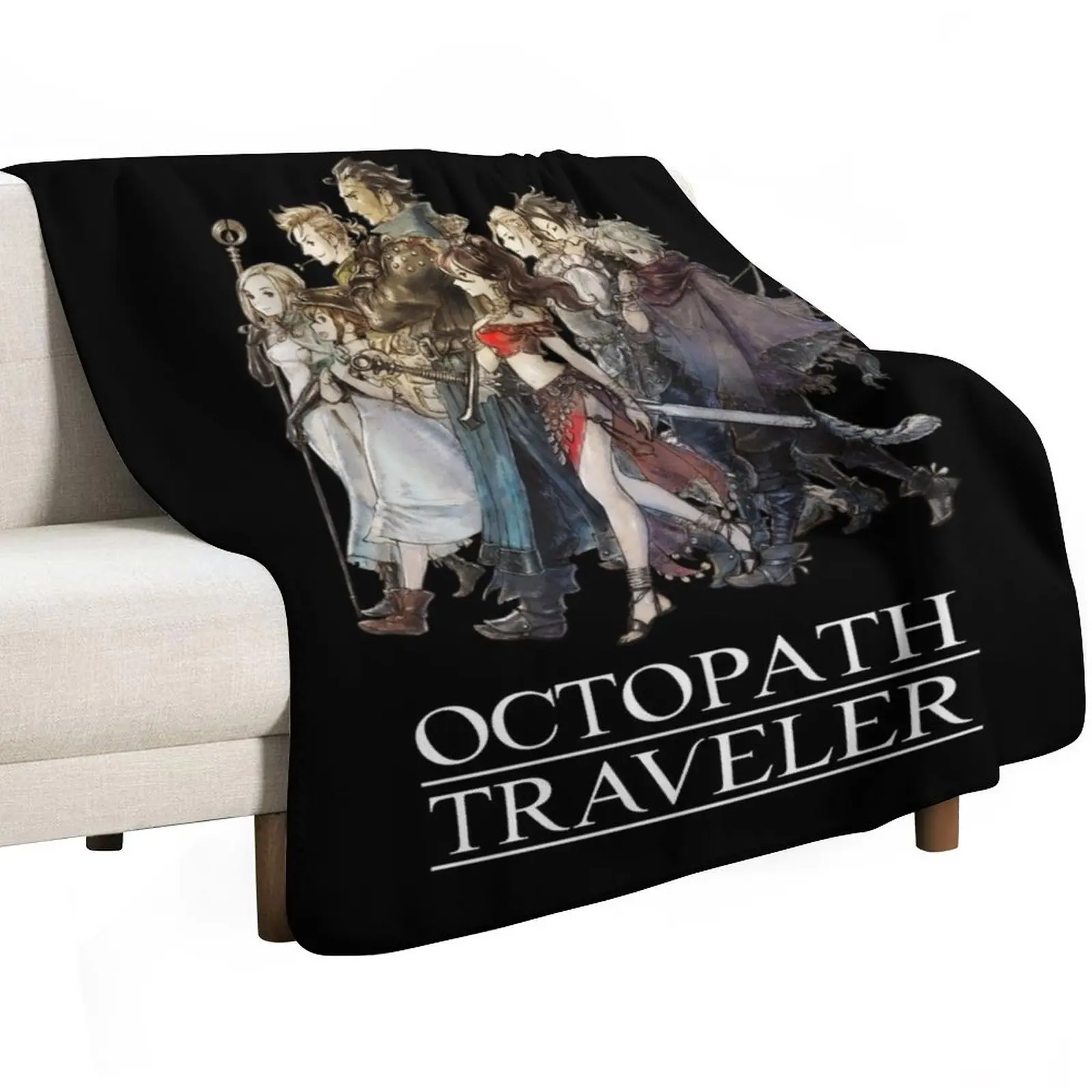 

Octopath Traveler - Travelers Logo [w/ White Text] Throw Blanket Moving Sofa Throw Personalized Gift warm for winter Blankets