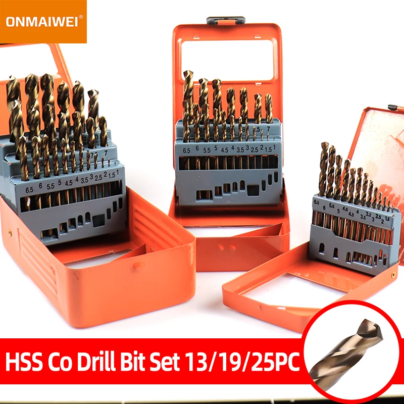 

M35 HSS-CO 5% Cobalt Twist Drill Bit Set Metric Straight Shank Set With Metal Case For Stainless Steel Wood Metal Drilling