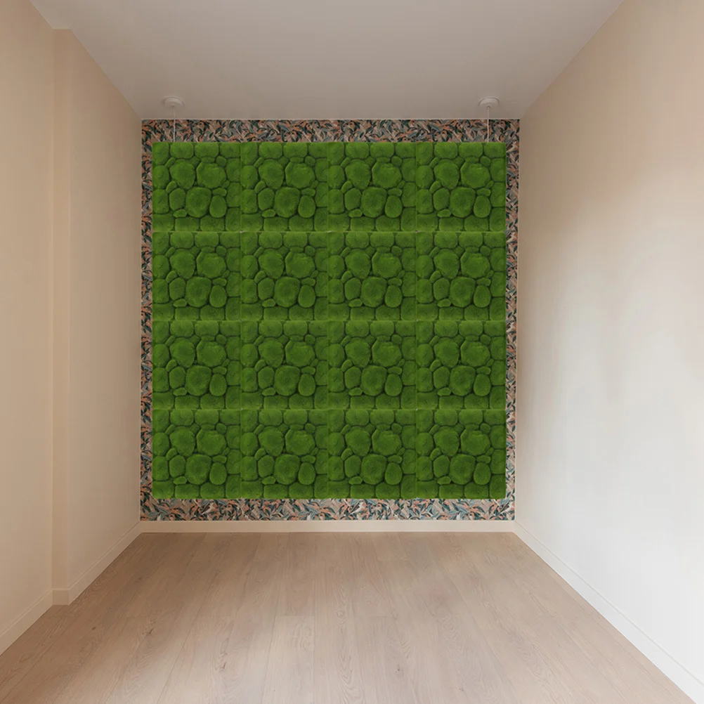 

2Pcs Wall Moss Ornament Faux Moss Panel Realistic Artificial Greenery for DIY Home Decor Wedding Event Background