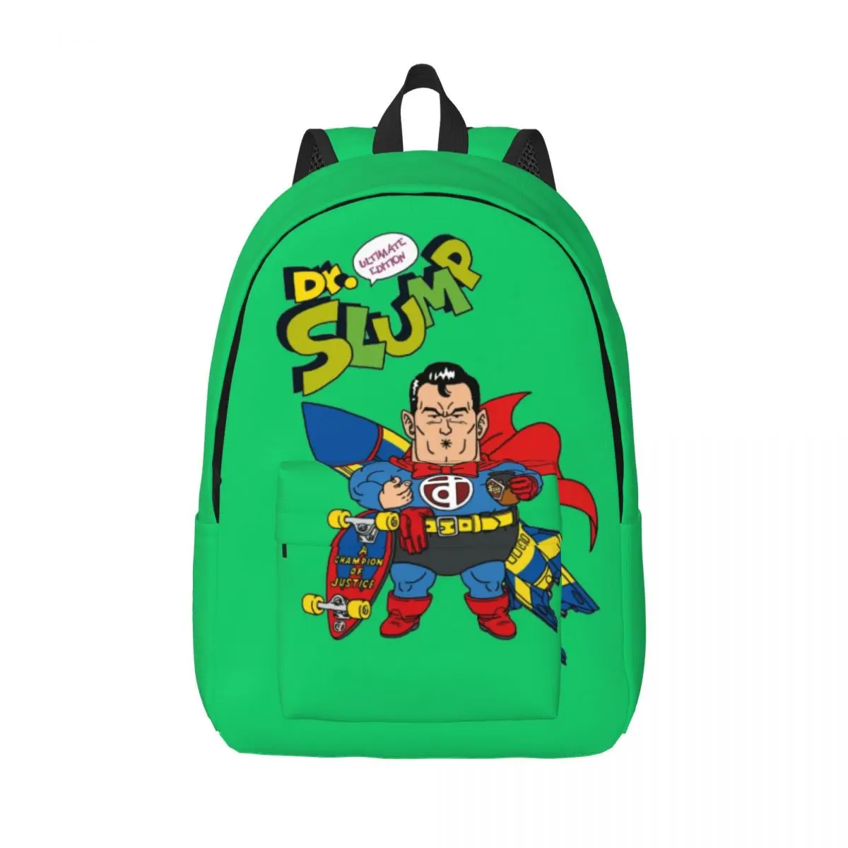 Dr. Slump Supermen Travel Canvas Backpack Women Men School Laptop Bookbag Anime Manga College Student Daypack Bags