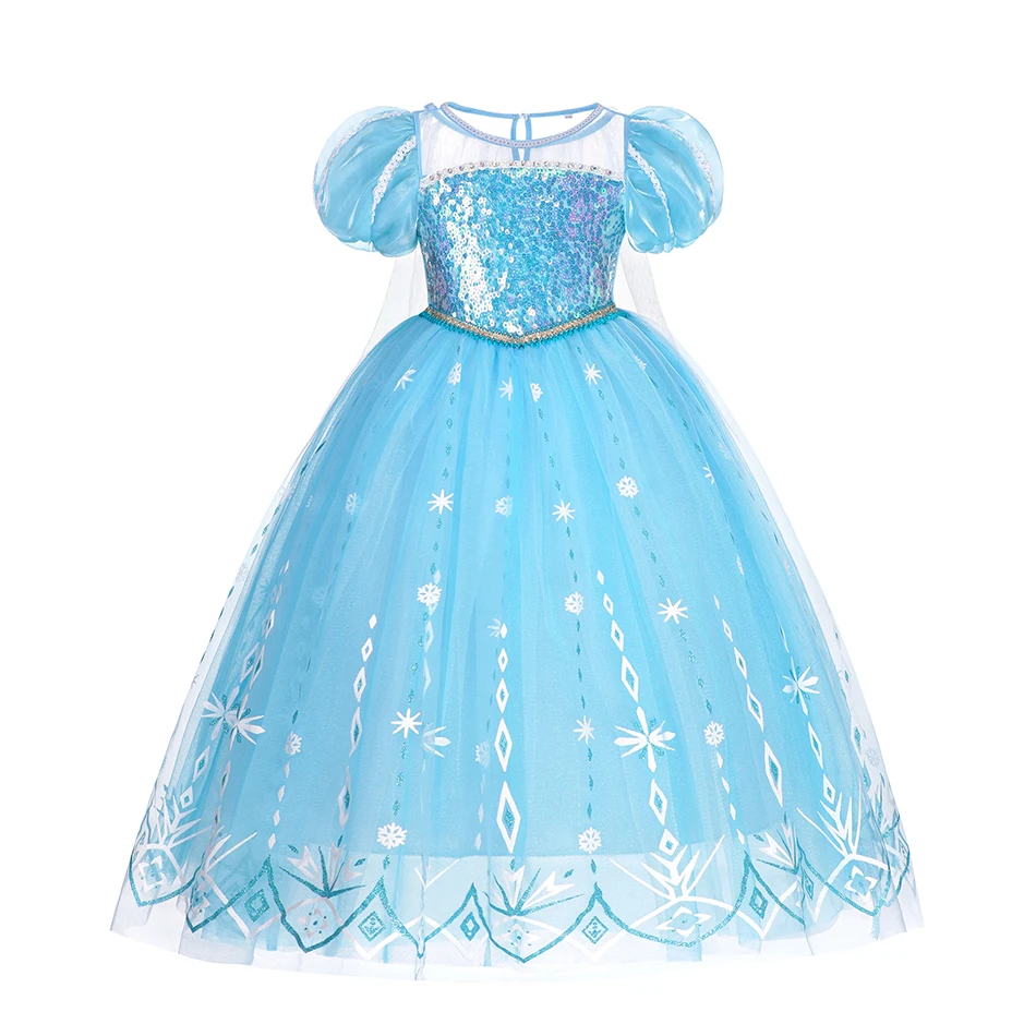 Disney Frozen Elsa Dress for Girls Snow Queen Anna Dress luxury Dresses Carnival Halloween Girls Cosplay Costume Frozen Costumes