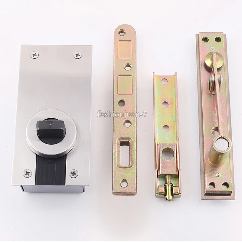 Stock 1Set Heavy Duty Door Hinges 360 Degree Rotary Invisible Hidden Door Pivot Hinges Install Up and Down Loading 400KG/set