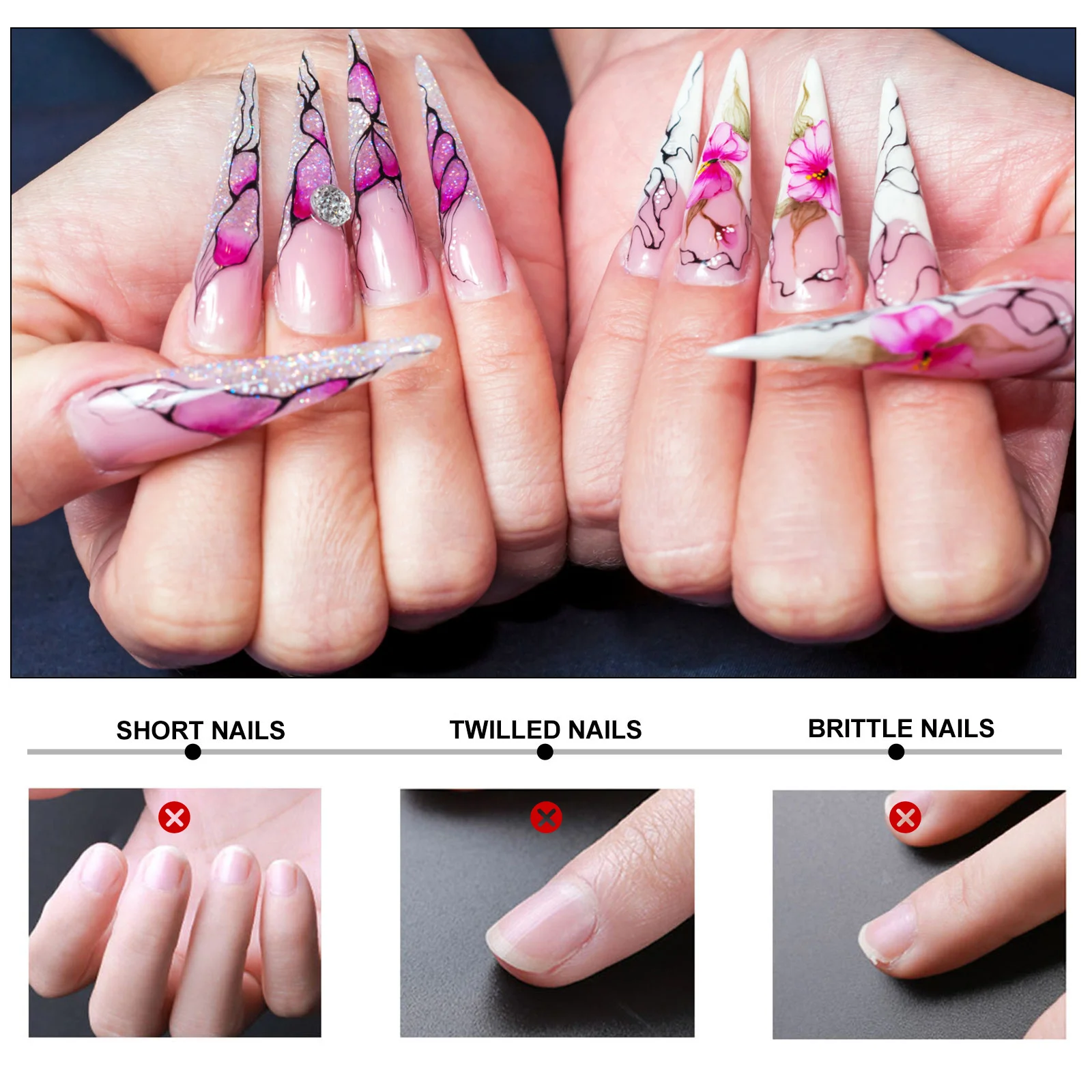 

500Pcs Clear Nail Tips Full Cover False Nails Easy Apply Long Wear Fake Nails for DIY Home Nail Art Decoration