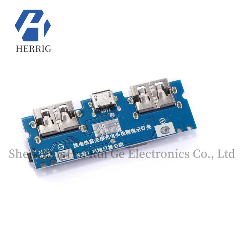 1PCS Type-C พอร์ตชาร์จ dual USB Power Bank Power Board Boost โมดูล 2.4A แบบพกพา Power Bank DIY เมนบอร์ด 5V