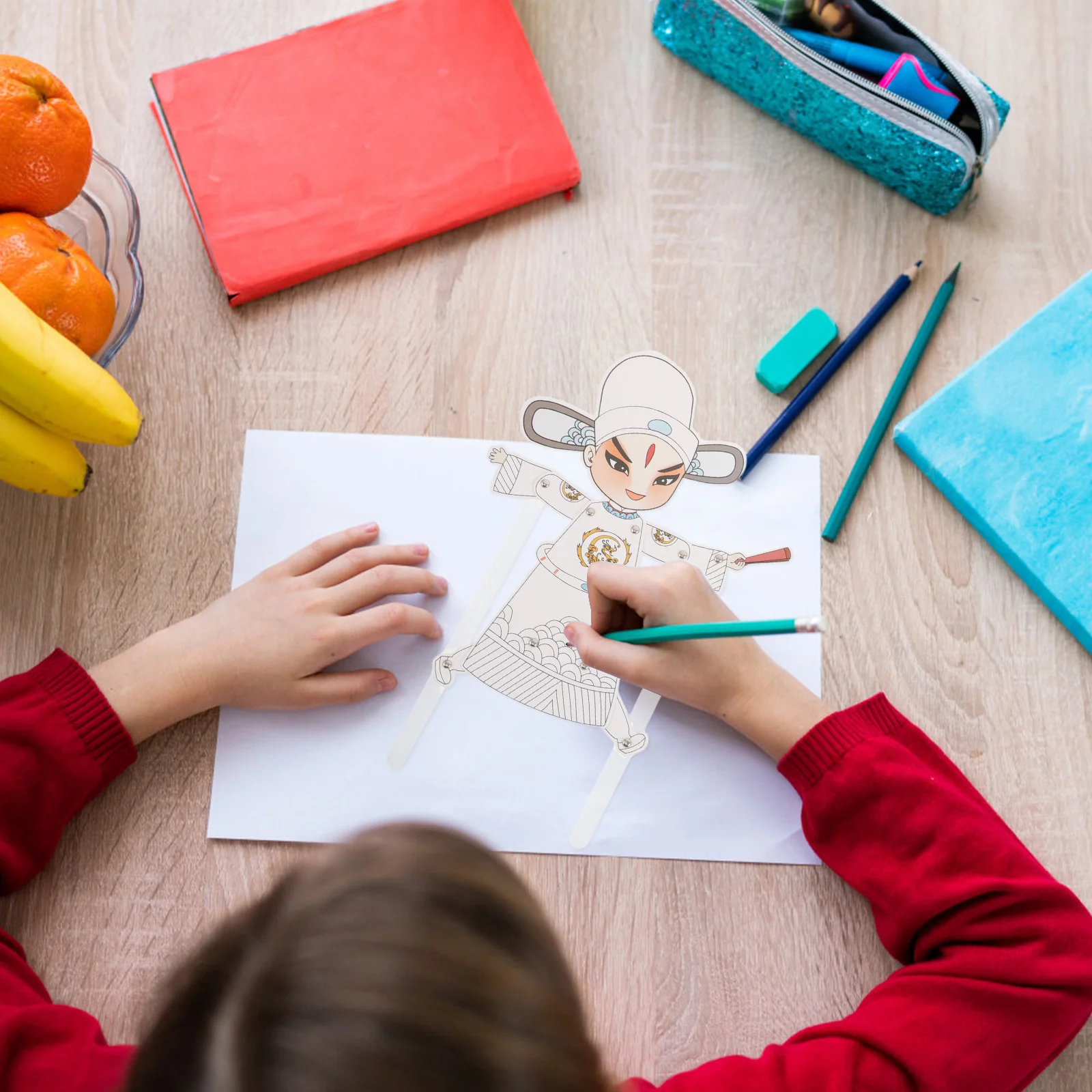 

8Pcs Chinese Shadow Puppet Craft Kit Traditional Hand Painting DIY Creative Family Activity Decoration Set