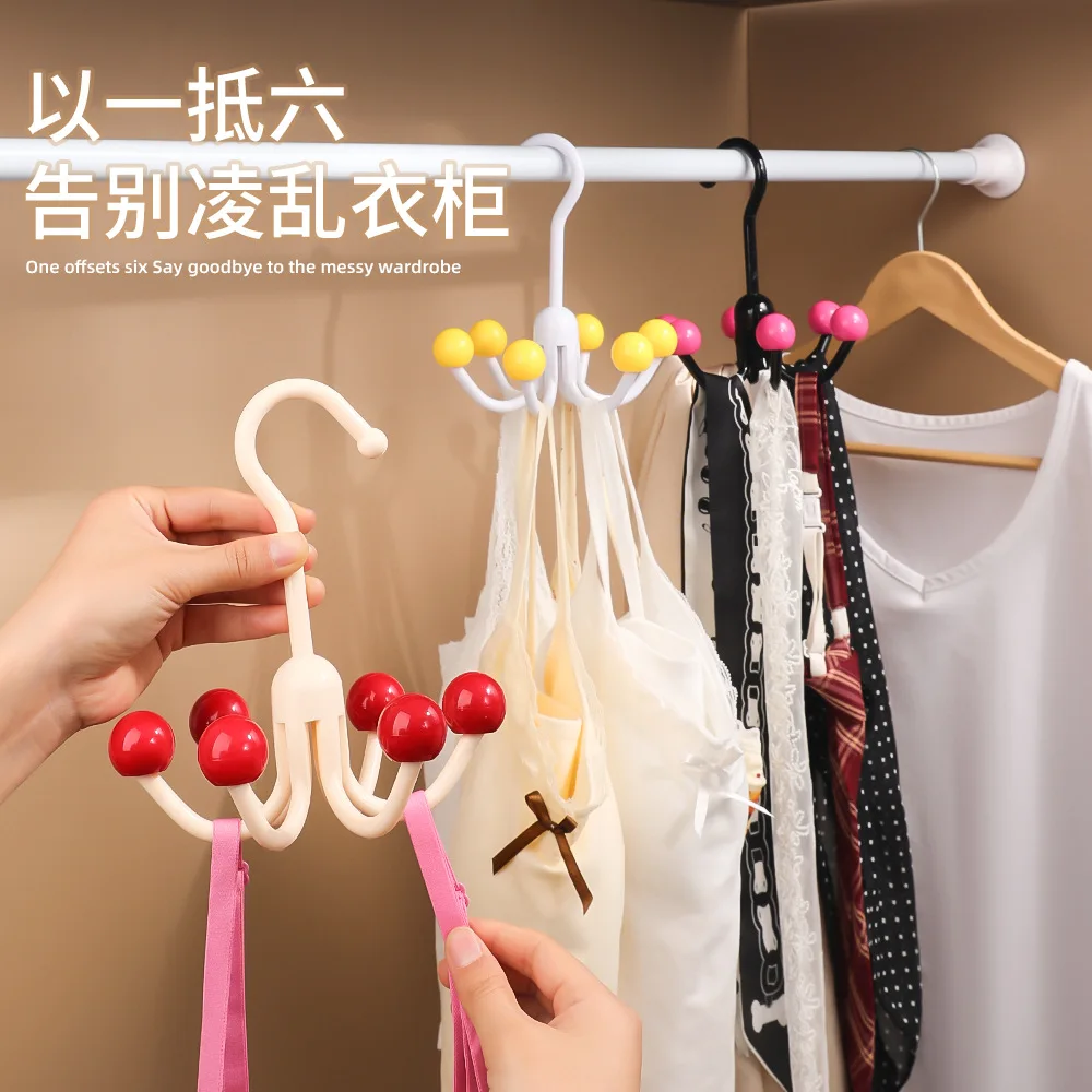 Multi functional six claw hook household bag rack bag underwear suspender hat hook dormitory wardrobe storage rack