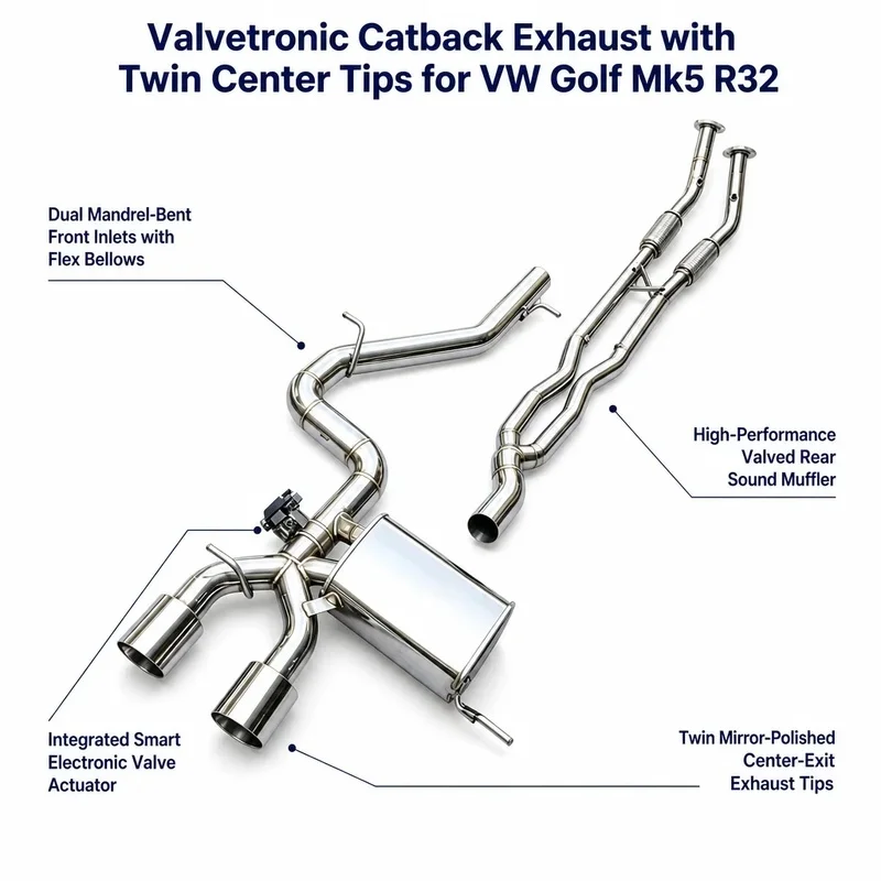 Mirror Polished 304 Stainless Cat back Exhaust System for BMW 4 Series 420i 428i 430i N20 2.0T F32 F33 F36  with Valve 2014-2016