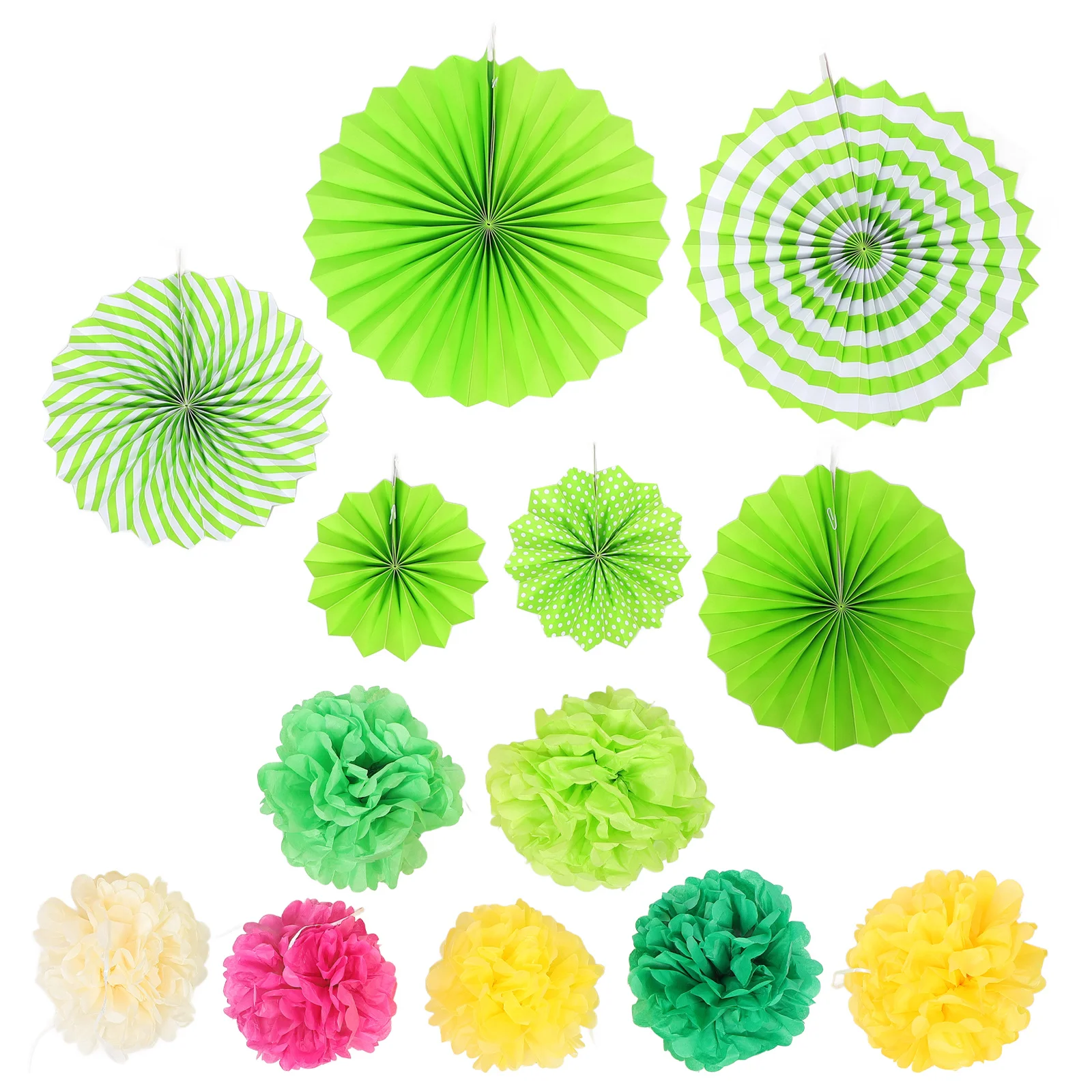 

1Set Paper Flower Lantern Hanging Decoration for Birthday Wedding Party Festive Paper Fans Decorative Props Party Layout