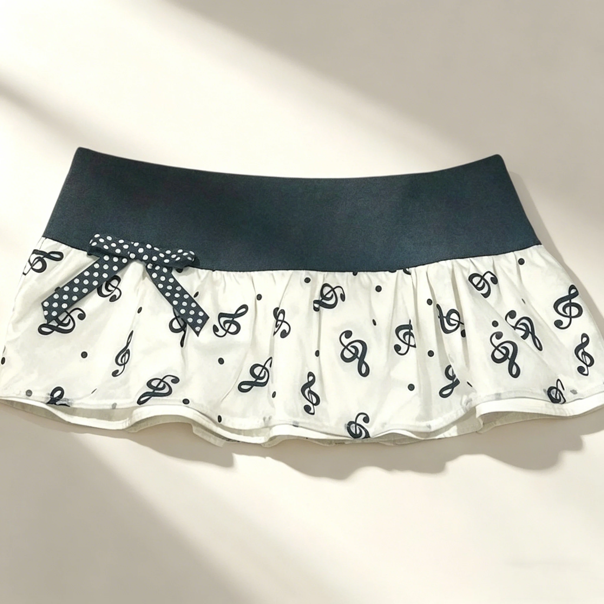 Women's Skirts Y2k 90s Harajuku Sexy Goth Punk Streetwear Mini Short Summer Music Note Print Vintage Gyaru Low-Waisted Emo Chic