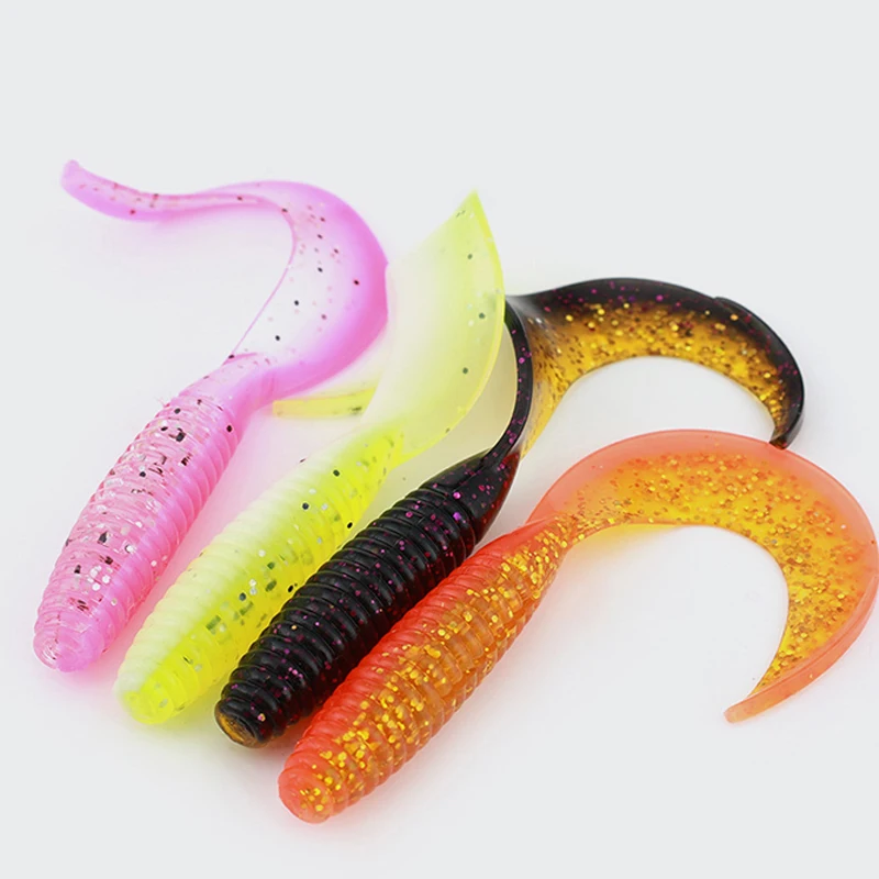 30Pcs/Lot Soft Lures Silicone Bait 55mm/65mm Sea Fishing Pva Swimbait Wobblers Soft Fishing Lure Worm With Shrimp Flavor Tackle