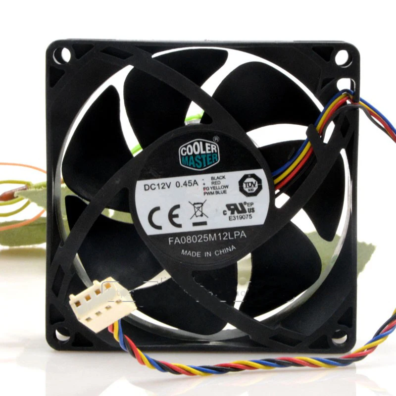 LL+  For for Cooler Master 80*80*25mm Heatsink Cooling Fan 4Pin FA08025M12LPA DC12V 0.45A