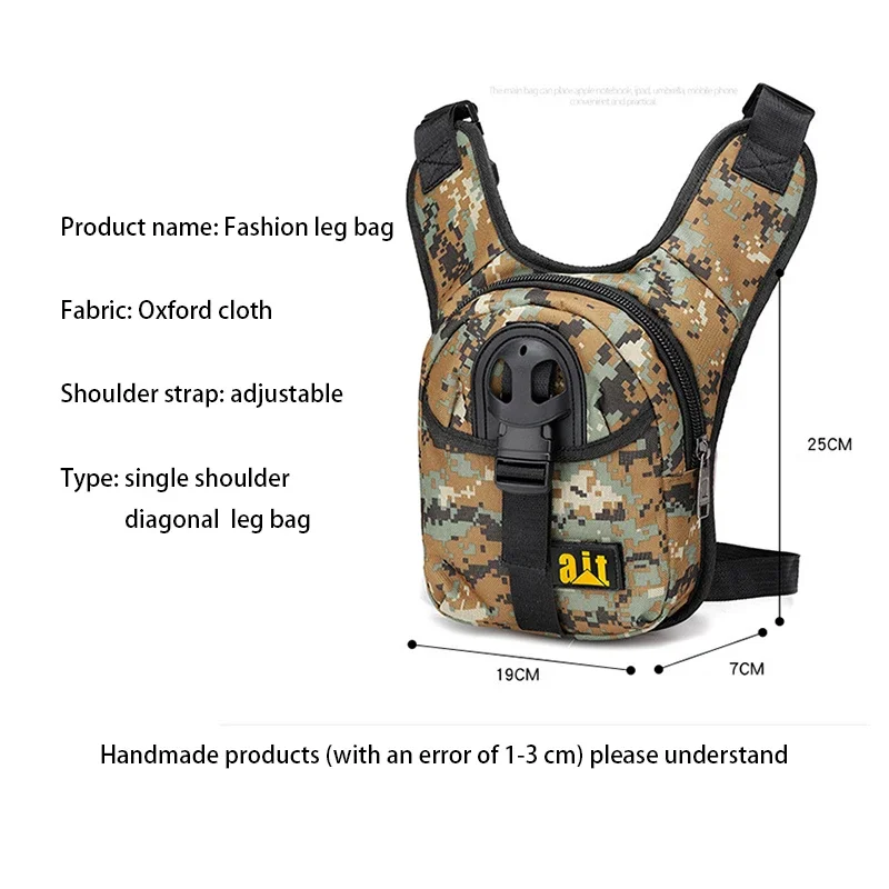 Waterproof A Camouflage Foot Bag Men\'s Motorcycle Leg Bags  Multi functional Waist Hip Belt Pouch New Outdoor Riding Pack