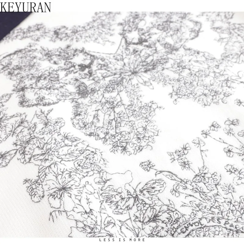 Maglione lavorato a maglia con ricamo a farfalla bianca da donna autunno moda vintage colletto rovesciato pullover maglieria top maglioni da donna