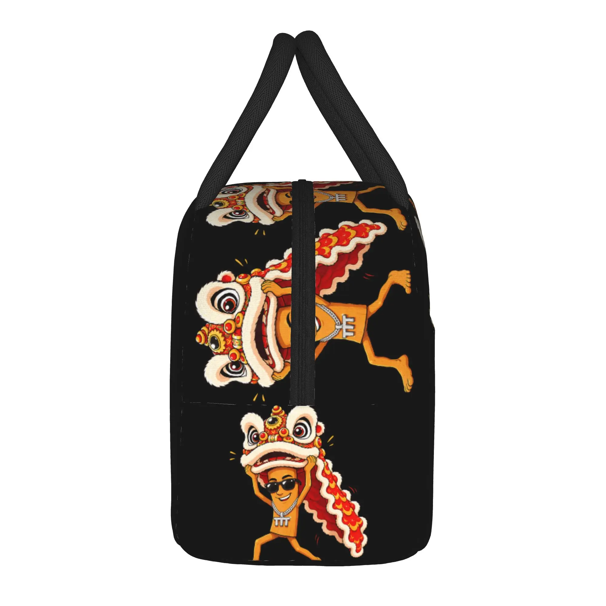 Lion Dance Celebration Brainrot Tung Sahur Lunar New Year Lunch Bag Lunch Box Adult Design Cooler Bag Casual Tote Food Bags