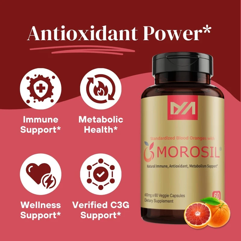 Morosil Supplement - Male and Female Metabolism, Health Support - Moro Orange Extract - Non GMO, Gluten Free, Vegetarian