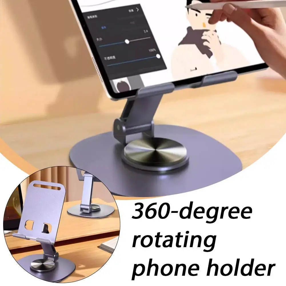 

360 ° Вращающаяся настольная подставка для телефона и планшета, универсальная настольная подставка для iPad, регулируемая по высоте до 12 дюймов