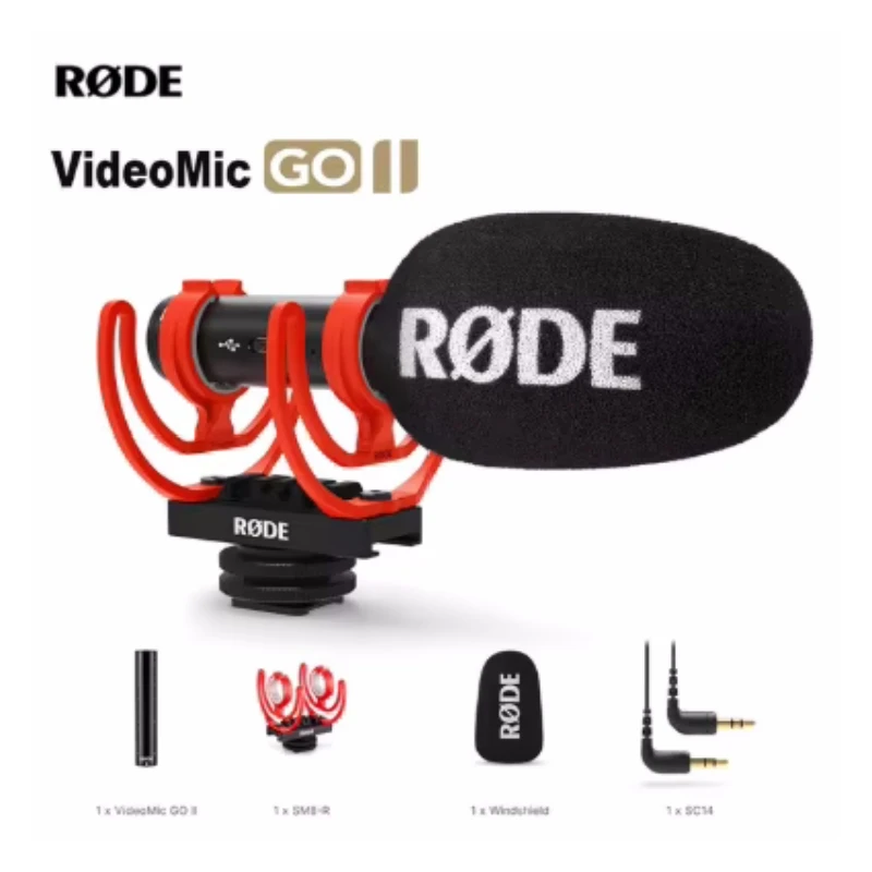 Rode VideoMic GO II Microphone Broadcast-quality compact shotgun mic for all forms of content creation with camera,smartphone