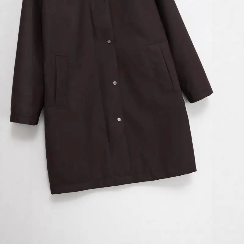 

Transtrfic Women's Long Jaet in Sves Th Sle Polyester Fabric Pure Color Autumn Faion Ladies ort Outerwear