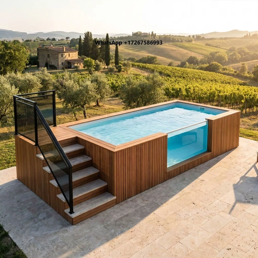 Custom House Garden Resort Hotel Outdoor Luxury Above Ground Fiberglass Adult Spa Prefab Swimming Pool Container Pool