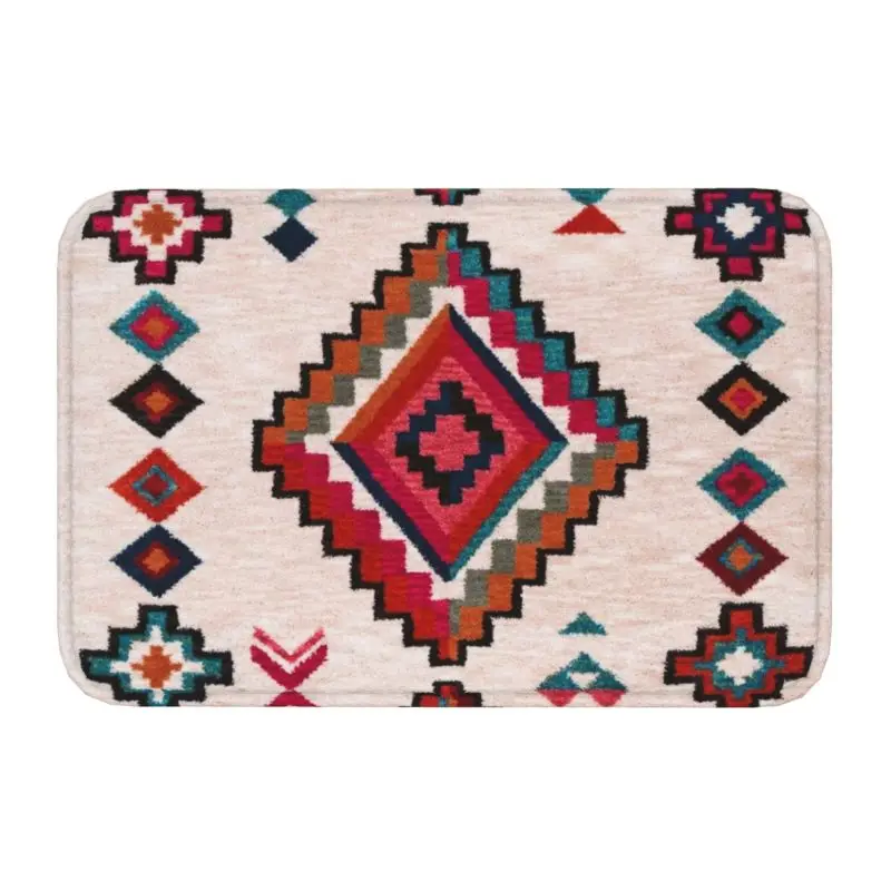 Oriental Traditional Farmhouse Bohemian Style Front Door Mat  Outdoor Waterproof Boho Doormat Floor Bathroom Entrance Rug Carpet