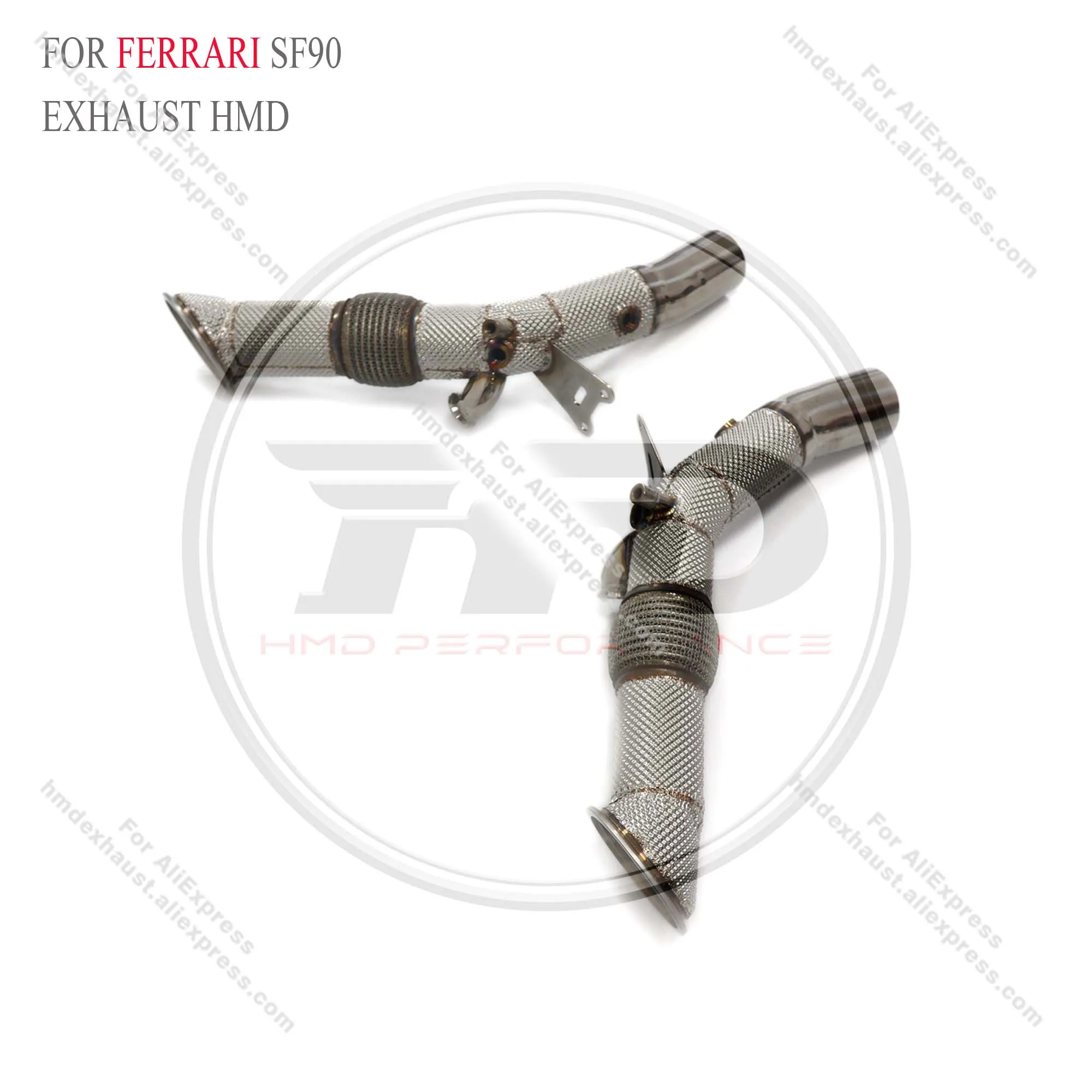 HMD Exhaust System Stainless Steel Performance Downpipe for Ferrari SF90 2019+ With Heat Shield