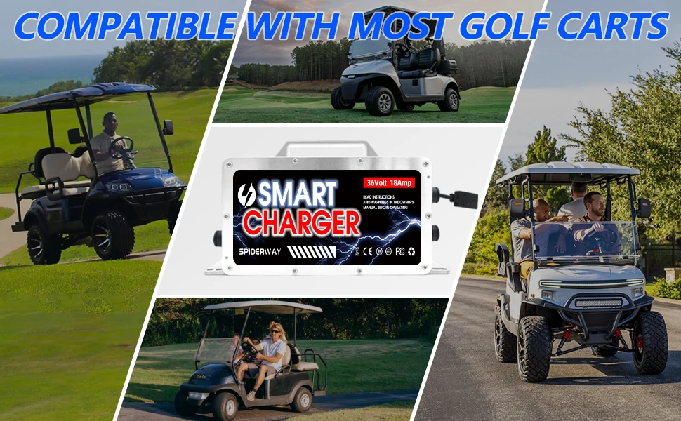 

Зарядное устройство для гольф-кара на 15 АП для 48 В EZGO RXV и TXT, 3-контактное треугольное водонепроницаемое свинцово-кислотное зарядное устройство с напряжением 1995-UP IP67