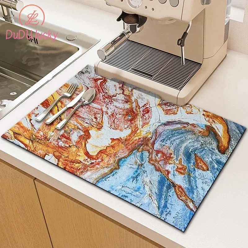 Marble color placemats, tea coasters, absorbent mats, suitable for multiple scenes and can be Wholesale