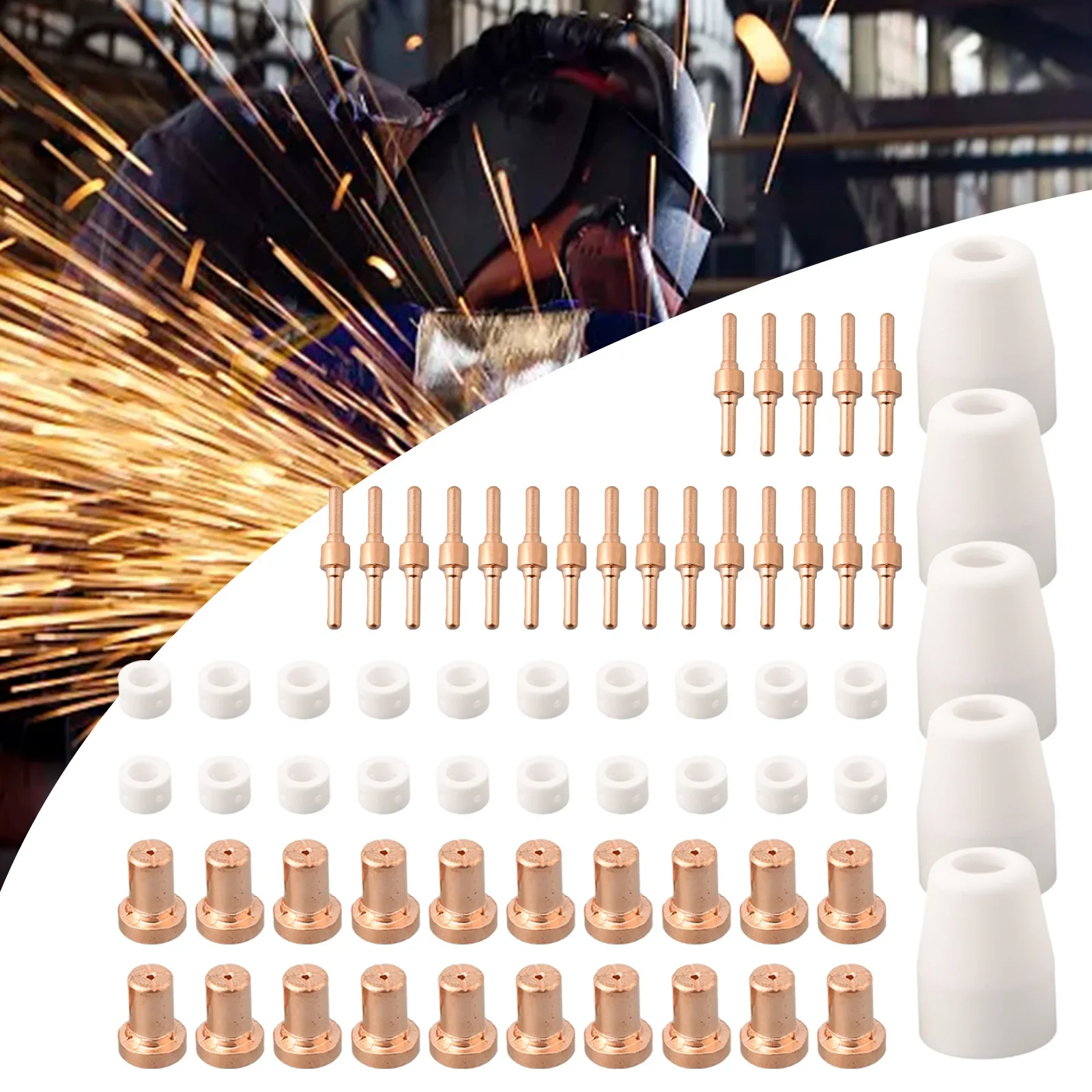 

Mitech Welding accessories 65pcs For Parkside Jasic Plasma Cutter Consumables Welding Accessories Kit Set Brand new