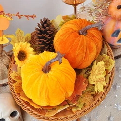 Artificial Pumpkin Halloween Decoration Simulated Foam Velvet Pumpkin For Halloween Haunted House Decoration