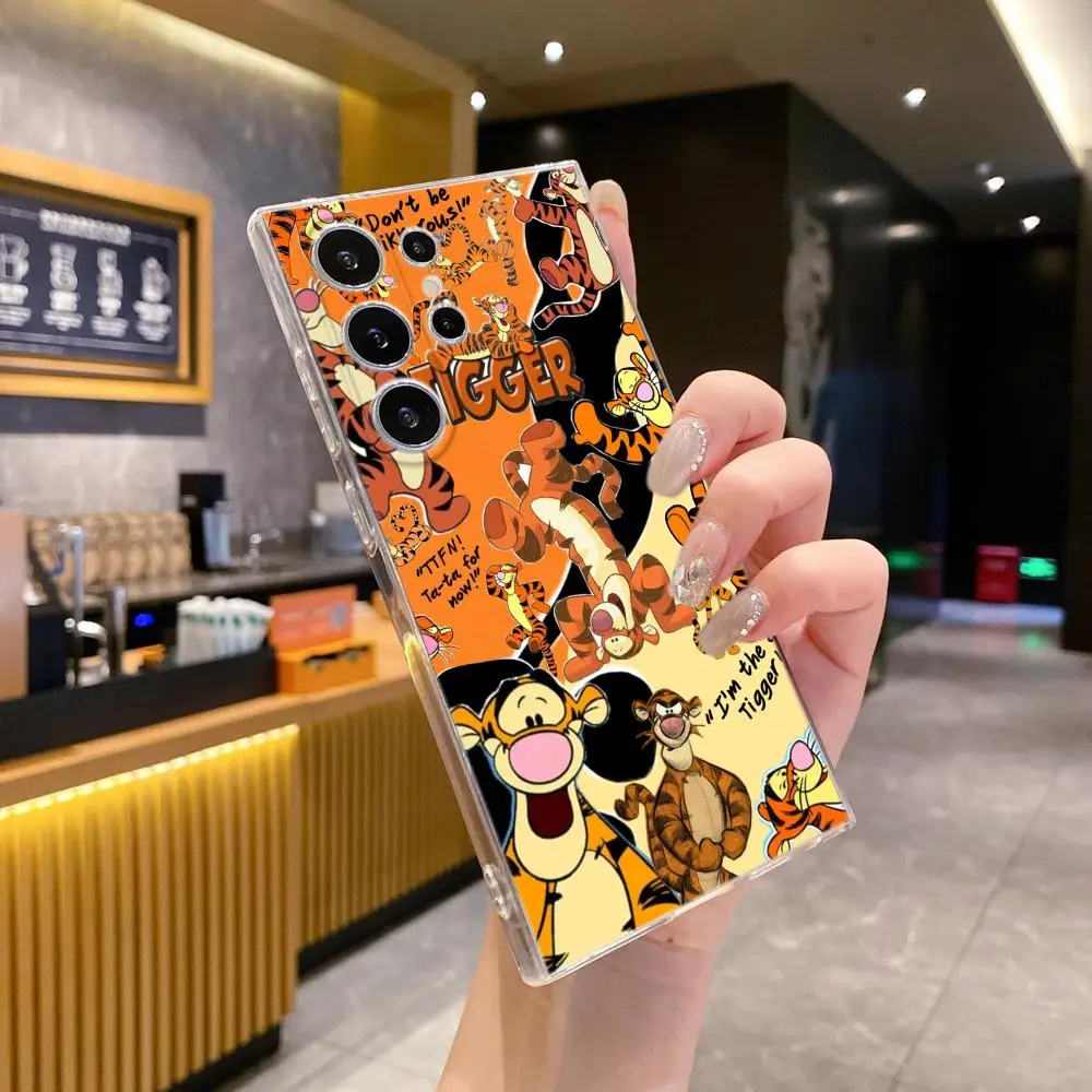 Retro T-Tigger Collage Phone Case For Samsung Galaxy  S26 Ultra S25 FE S24 23 22 Plus S25 Edge S21 transparent soft shell Covers