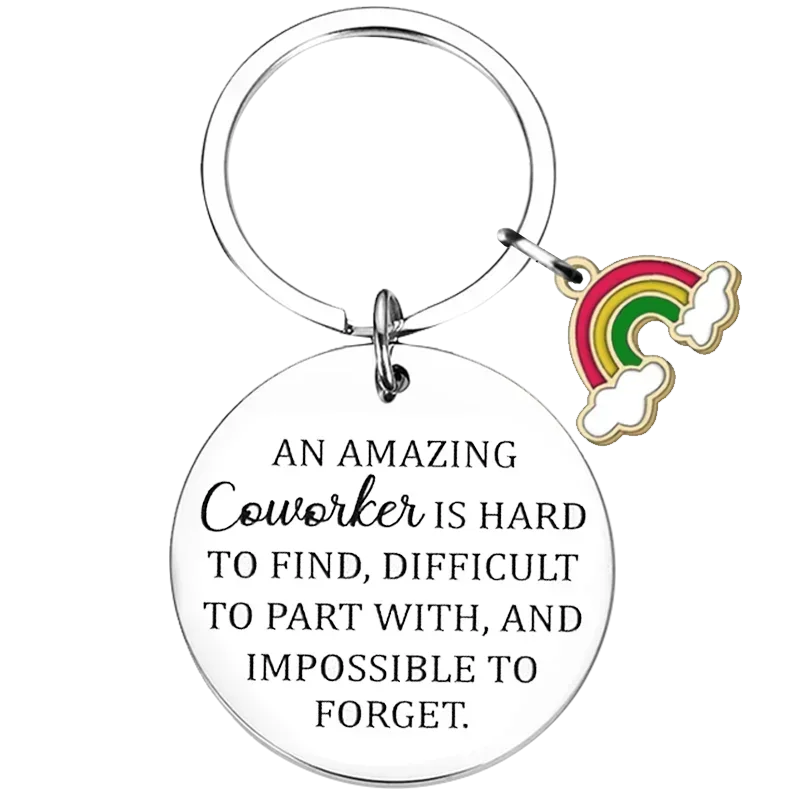 Metal Coworker Leaving Gift Keychain Boss Colleague Appreciation Gift Key Chain Pendant Going Away Gifts New Job Gift