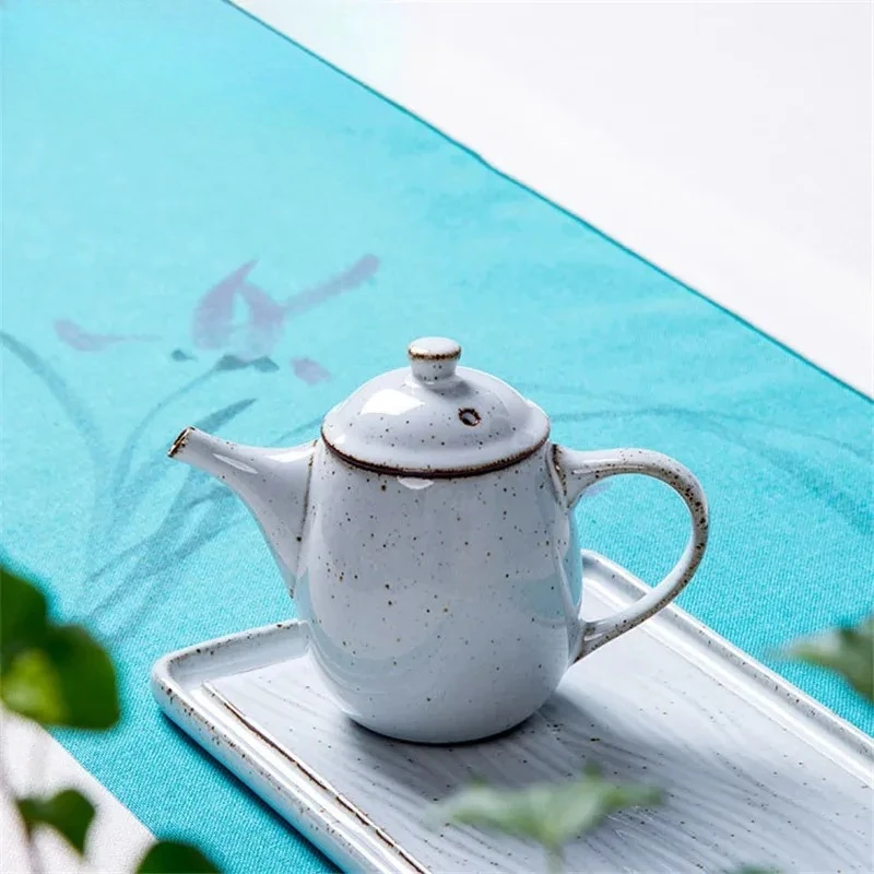 

180ml Handmade White Coarse Pottery Teapot Guanware Gracked Glaze Tae Maker With Strainers Dahongpao Master Cups Gift Packaging
