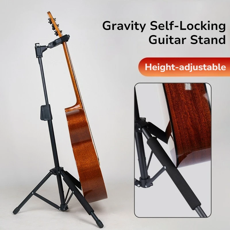 Gravity Self-Locking Guitar Stand Adjustable Stable Durable Floor-standing Triangle Guitar Stands Musical Instrument Accessories