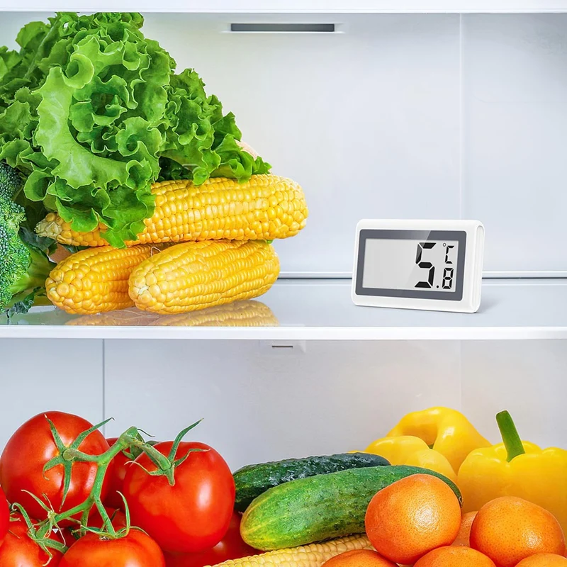 A95I-Fridge Freezer Thermometer, Digital Refrigerator Thermometer,With LCD Display, °C/°F Switch,For Kitchen,Home,Restaurants