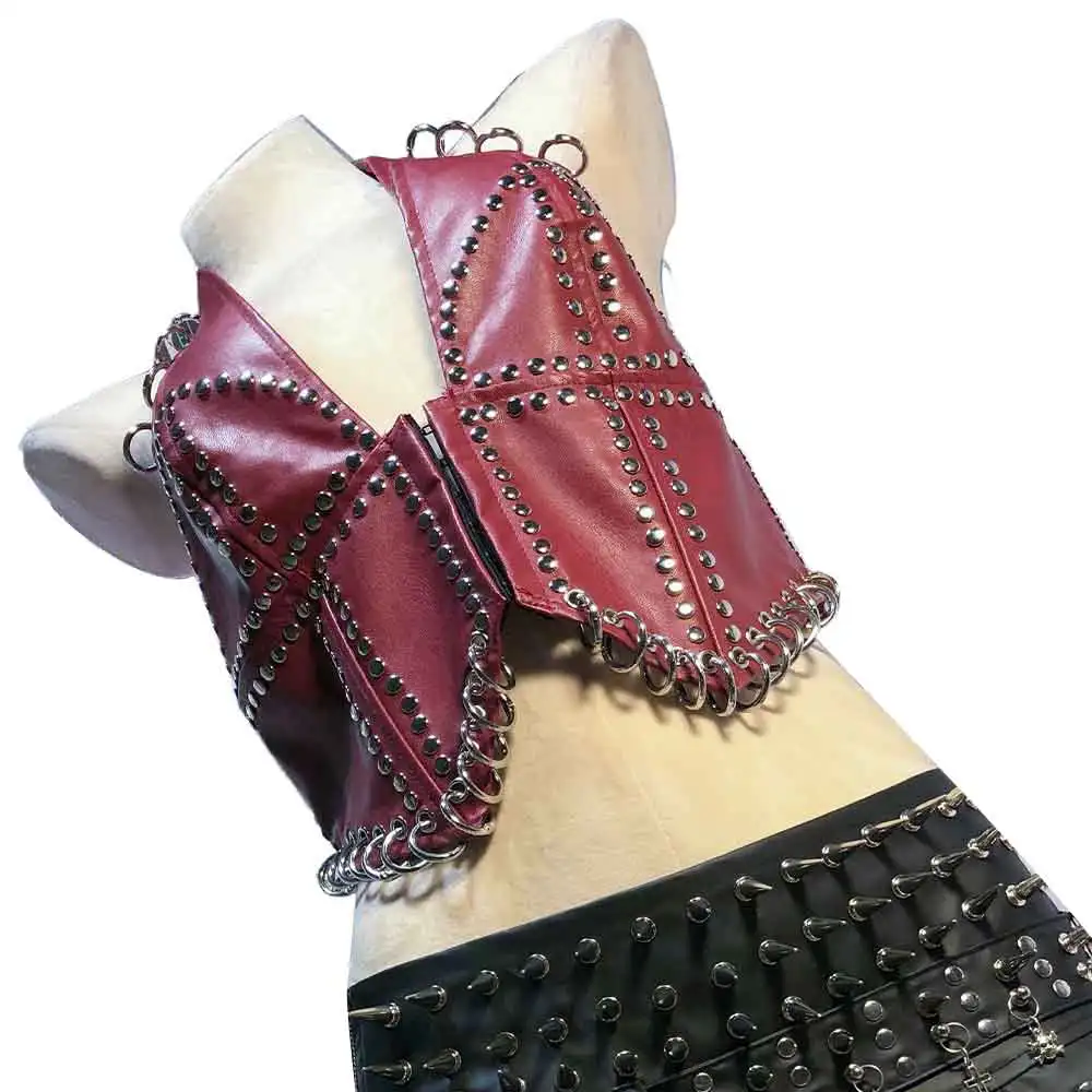 Goth Tops Cyber ALT Emo Clothing Y2K T-shirt Boho with Spikes Spiked Women's Scene Gothic Tank Punk Rock Clothes Grunge