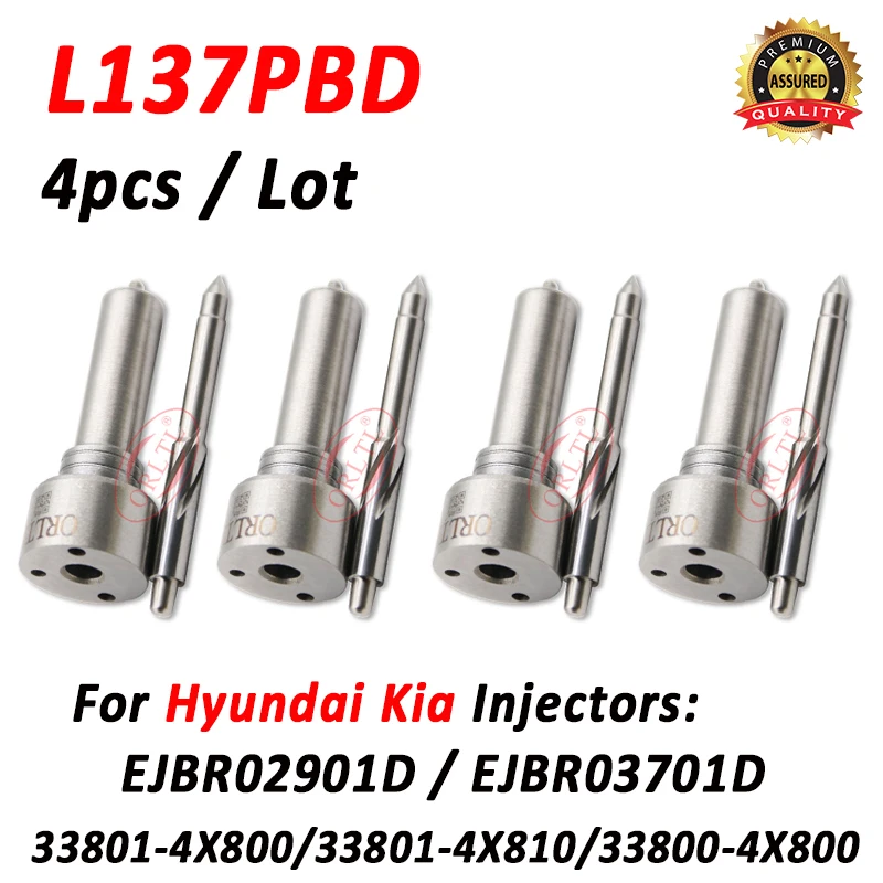 

4pcs L137PBD New Injector Nozzle L137PRD For KIA HYUNDAI EJBR02901D EJBR03701D 33801-4X810 33801-4X800 33800-4X800