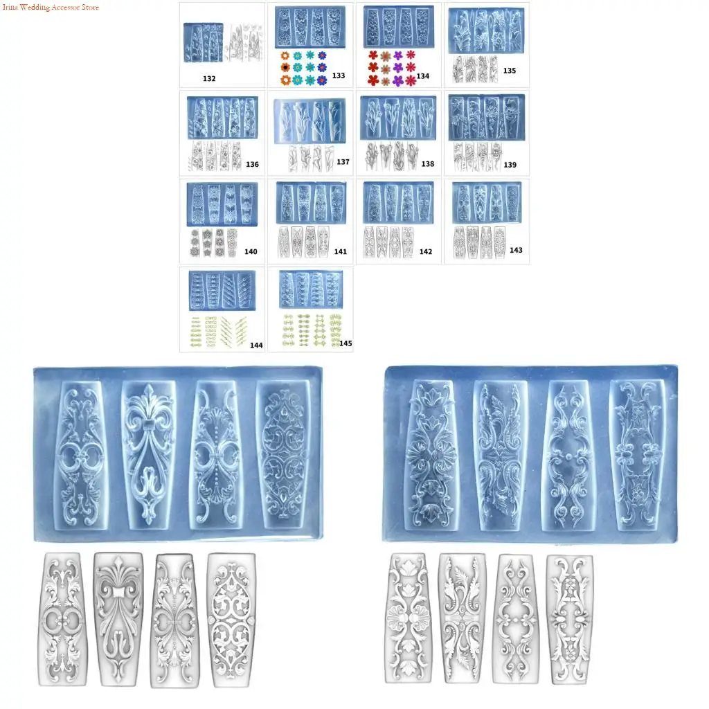 G92D Beautiful 3D Floral Art Silicone Mold Elegant Carving Flower Art Accessory Mold for DIY Resin Designs
