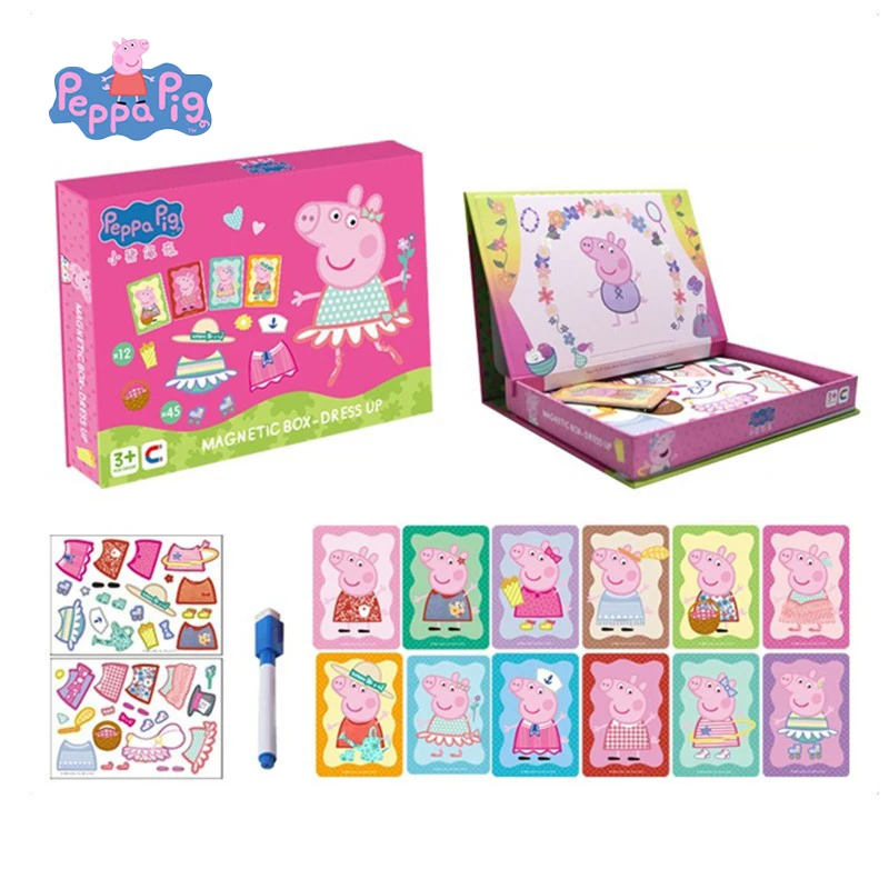 

Peppa Pig's Magnetic Changing Puzzle Children's Educational Power Early Education Paper Surface Toy Painting Gift