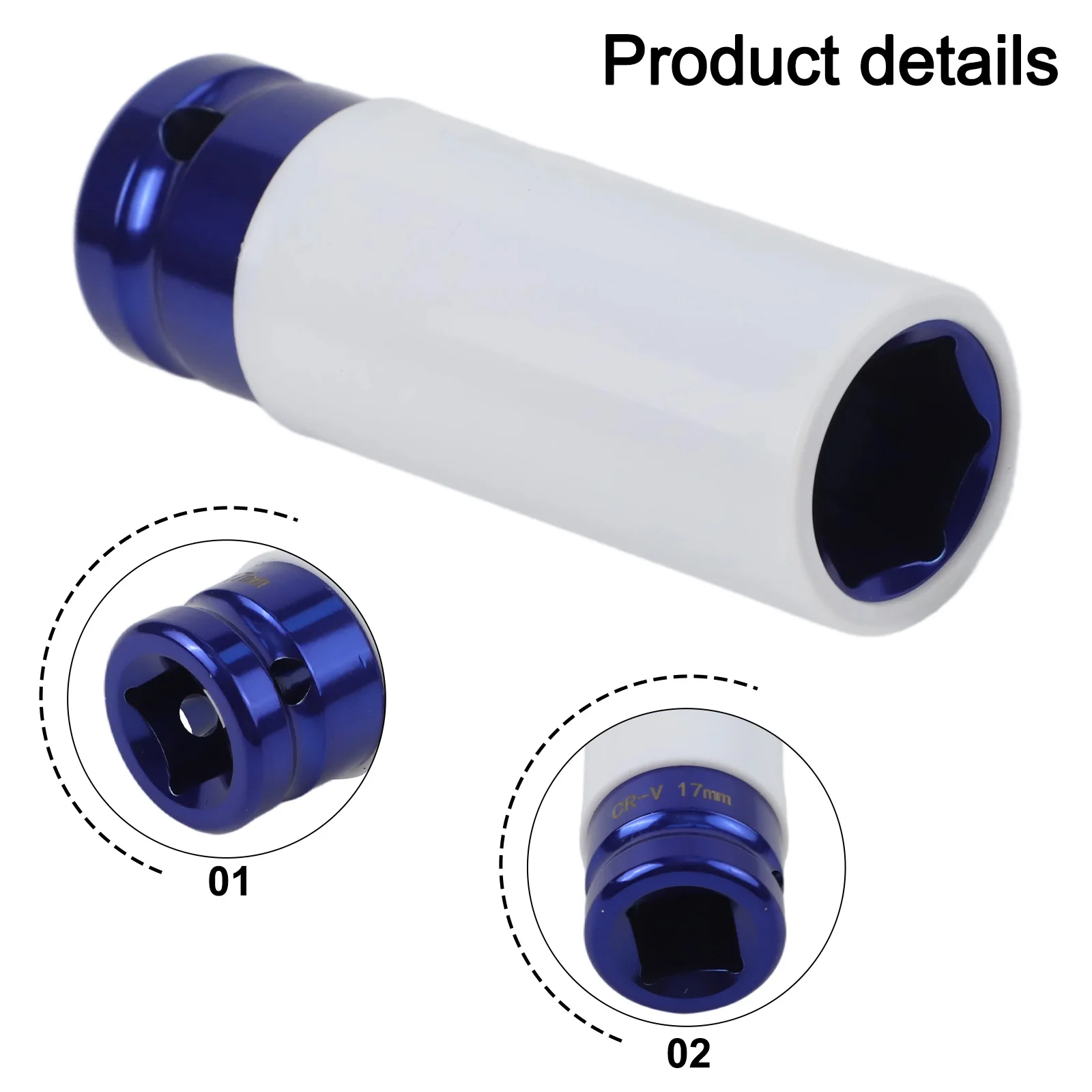 Socket Sleeve for 17mm 19mm 21mm Deep Nut Sizes to Support Reliable For Protection During Wheel for service Operations