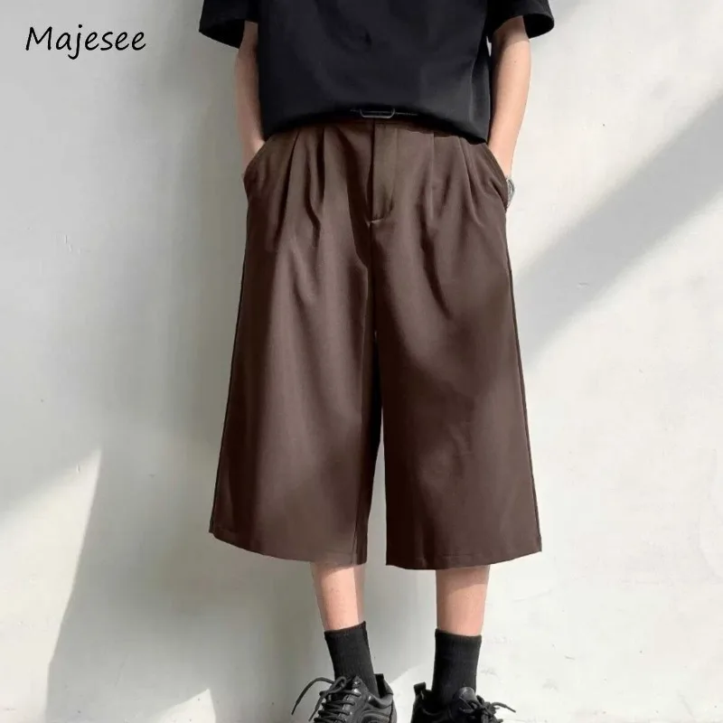 Shorts Men Loose Chic Vintage Korean Style Fashion All-match Streetwear Summer New Arrival High Elasticity Comfortable Design