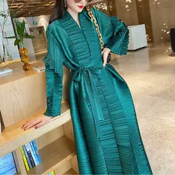 Miyake Pleated French Dress for Women In The Spring and Autumn of 2022 We Can Deliver One Piece From Stock Maxi Dress for Women