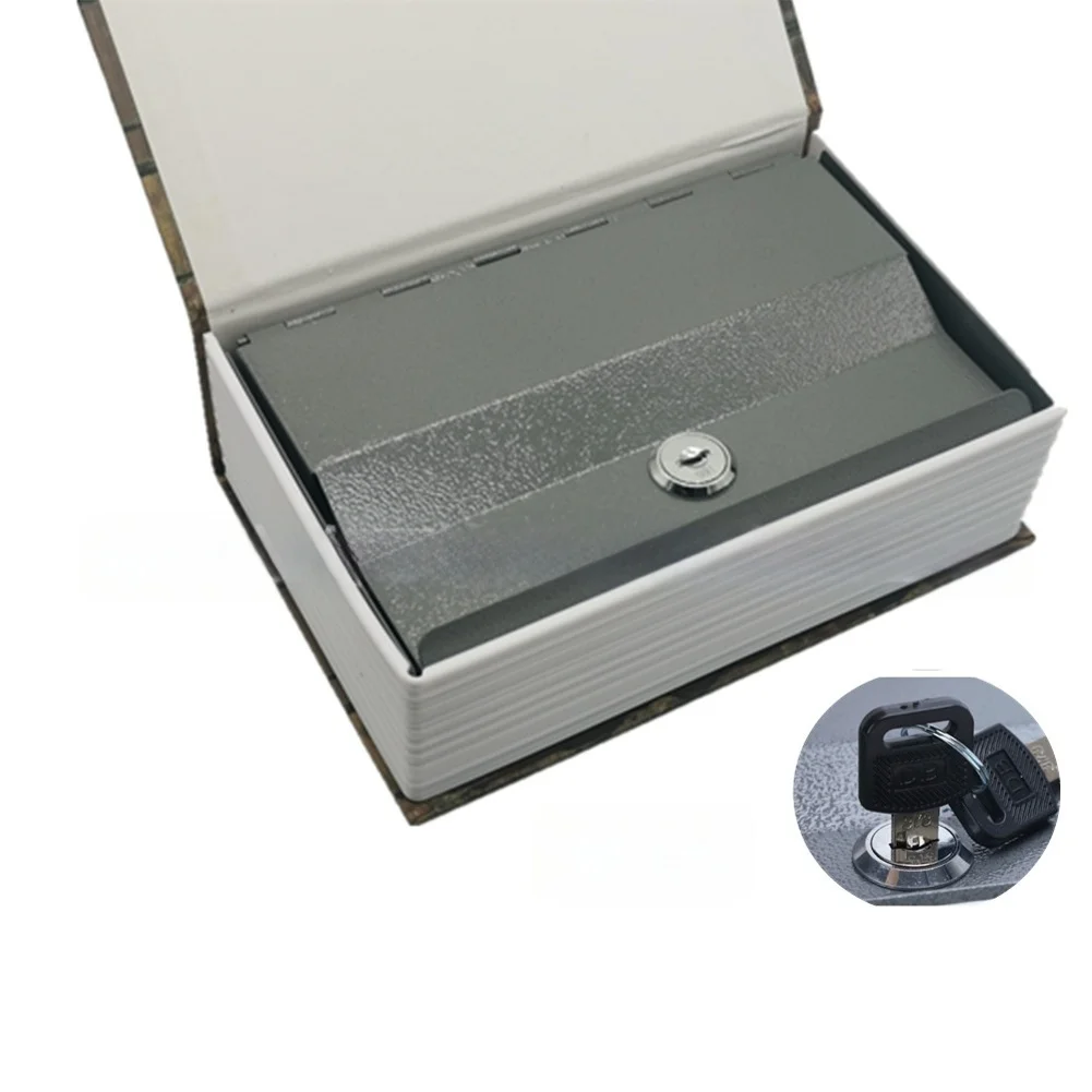 Dictionary Styled Metal Safe with Secure for Lock for Discreetly Housing Cash For Keys Certificates Cigarettes on Shelf or Desk