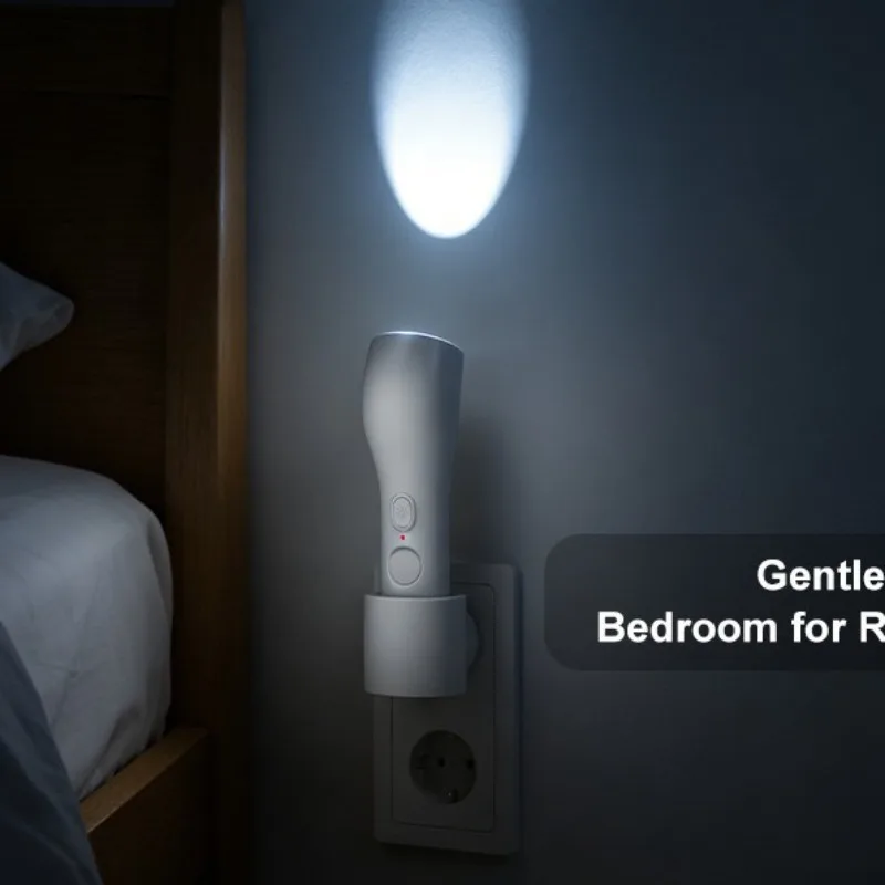 Rechargeable Power Failure Light Emergency Flashlight Wall Lamp Hallway Night Light Human Body Sensor Light Rotatable Plug
